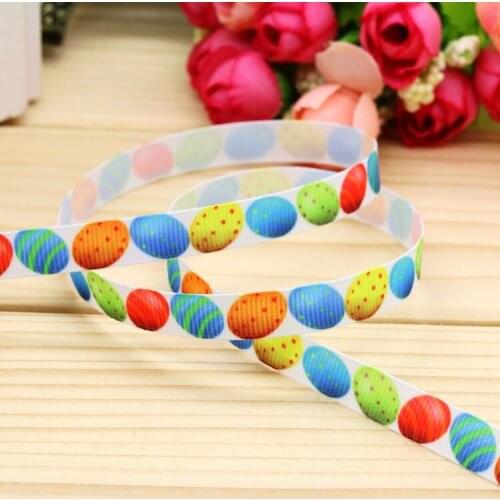 3/8'' Free shipping easter printed grosgrain ribbon hair bow headwear party decoration wholesale OEM 9mm H4640