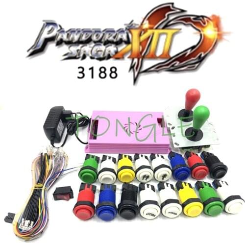3188 in 1 Pandora Saga Box 12 DIY Arcade Kit game board 8 way joystick & American Style Push Button for 2 Playes Arcade Machine