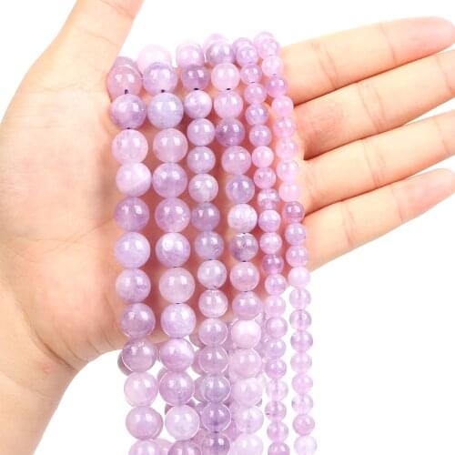6/8/10mm Natural Stone Lavender Round Beads Loose Spacer Bead For Jewelry Making DIY Accessories