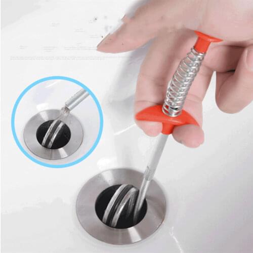 60cm Flexible Sink Claw Pick Up Kitchen Cleaning Tools Pipeline Dredge Sink Hair Brush Cleaner Bend Sink Tool With Spring Grip