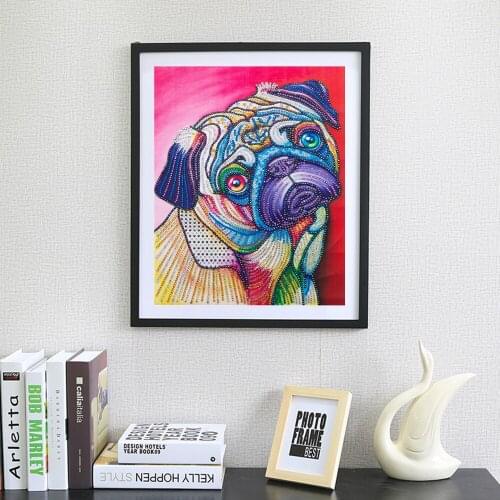 3D DIY Diamond Painting Melancholy Pug Dog Wall Stickers Diamond Mosaic Cross Stitch Needlework Embroidery Diamond Embroidery