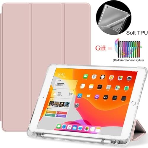 IPad 9.7 2017-2018 Case with Pencil Holder-ipad Air1/2 9.7"case Auto Sleep/Wake Silicone Soft TPU Slim Trifold Stand Smart Cover