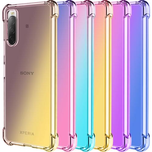 For Sony Xperia 10 III Case,Gradient Transparent Silicone Phone Case For Xperia 10II 5 II 5 III 5 8 1 II 1 III L4 Xperia ACE 2