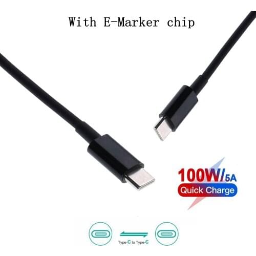 100W USB Type C Fast Charging Cable Cord E-mark Chip DC Power Adapter Connector Converter for Macbook Lenovo Asus Laptop Charger