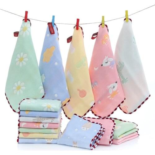 25*25 Baby Towel Squares Handkerchief Hand Bath Feeding Gauze Muslin Baby Cotton Towel Square Towels for Boys Girls Wash Cloth