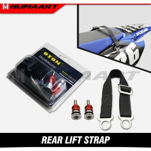 HUMAART Rear Strap Steel Buckle Belt Sling for Dirt Bike CRF YZF YZFX WR RMZ Off-road MX Enduro, Red