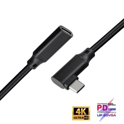 Elbow USB C Extension Cable Type C Extender Cord Thunderbolt 3 for Nintendo Switch MacBook Pro Google Pixel 3 2 0.2M 0.5M 1M