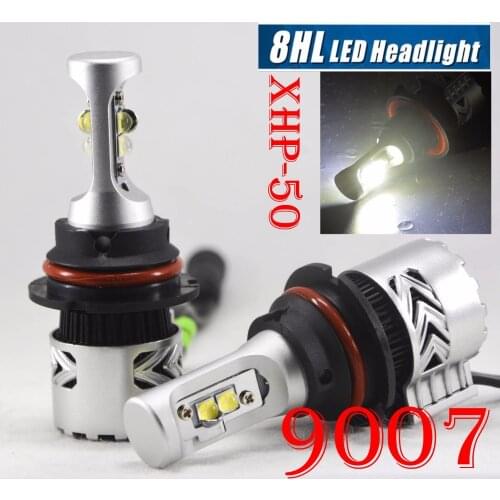 1 Set 9007 HB5 80W 12000LM G8 LED Headlight Power Kit XHP50 Chip Turbo Fan Pure White 6500K Driving Fog Car Lamps Bulbs 12/24V