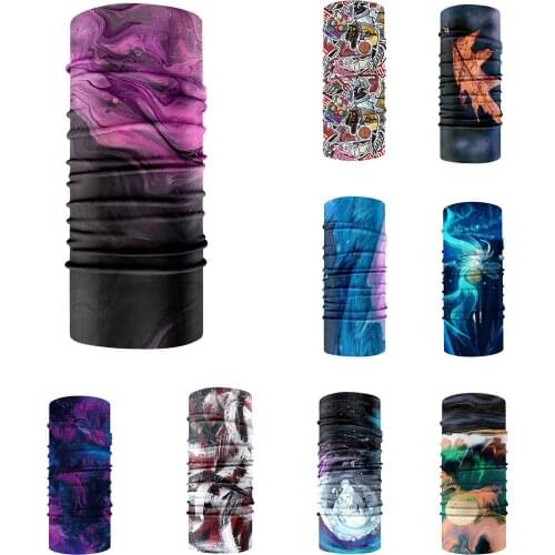 Summer Ice Silk Bandana Cycling Printed Half Mask Sport Neck Gaiter Hunting Hiking Cool Mask Running Riding Tube Scarf Men Women