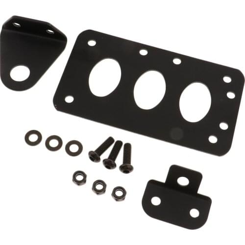 Metal Motorcycle Side Mount License Plate Holder, Rear Number Plate Taillight Bracket Black