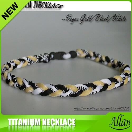 Fashion jewelry 3 rope braid necklaces many new colors Sports Titanium necklace any size 18" 20" 22"