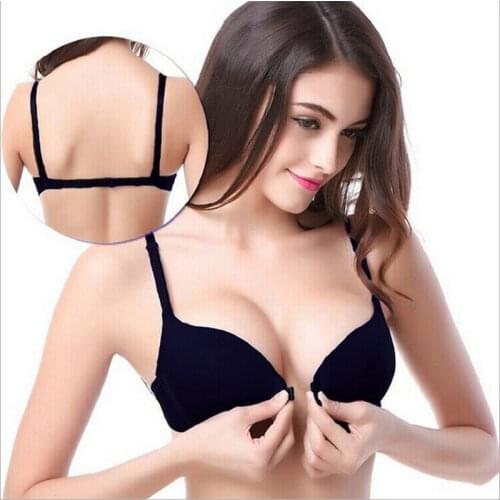 Fashion bra spring and summer seamless sexy front button bra push up underwear buckle female small chest bra