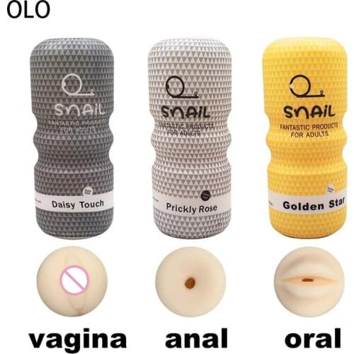 Snail Male Masturbator Cup Vagina Anal Lips Artificial Silicone Realistic Pussy Sex Toys Erotic Adult For Men Penis Products USB