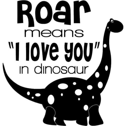 Car Sticker Howl I Love You Sticker Dinosaur Funny Car Sticker Auto Accessories Decal Waterproof Black/White, 15cm*15cm