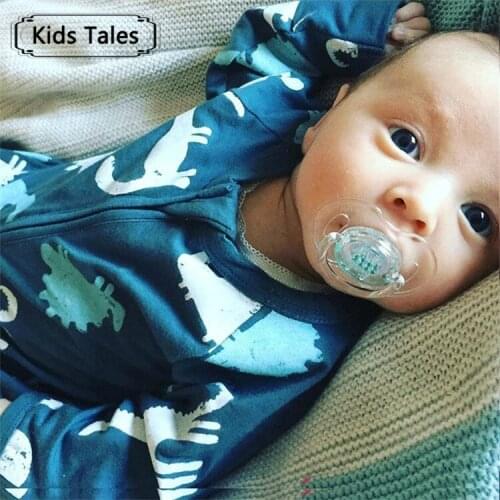 2021 New Fashion Newborn Baby Rompers Cartoon Printed Long Sleeve Baby Girl Boy Clothes Cotton Sleepwear Baby Rompers Bodysuit