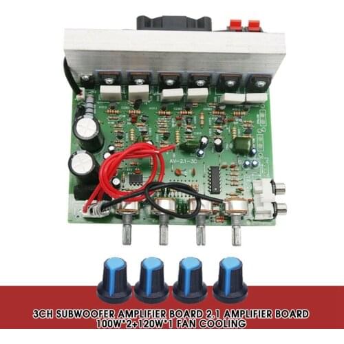 3CH Subwoofer Amplifier Board 2.1 Amplifier Board 100W*2+120W*1 Fan Cooling Car Electronics Amplifiers Auto Replacement Parts