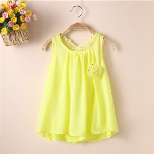 Dress for Girl 2020 Summer Kids Clothing Cotton Cute Flower Solid Pretty Printed Sleeveless Princess Dress Vest Dresses Girls