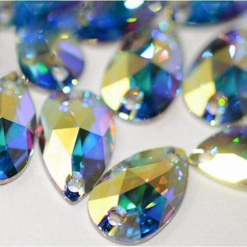 Charms Drop Crystal AB Rhinestones 3230 Sew on Large Rhinestones Strass Stones Garments Wedding Dress Bags Decorations