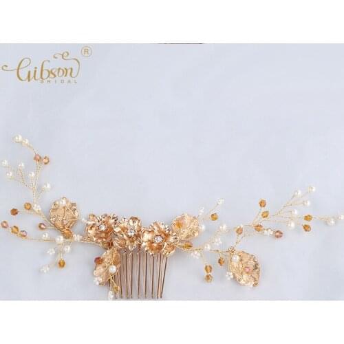 Stunning Wedding Jewellery Hair Ornaments Accessories Charm Floral Crystal Bridal Hair Side Comb Pearl Bridal Bridesmaids Comb