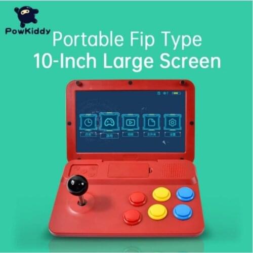 POWKIDDY A13 F 10 Inch Joystick Arcade Video Games Players Mutile Languages Retro Game Console New Consolas De Juegos Kids Gifts