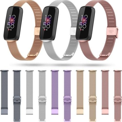 Watch Band For Fitbit Luxe Metal Wrist Strap For Fitbit Luxe Stainless Steel Bracelet Adjustable Loop Replacement Watch Belt