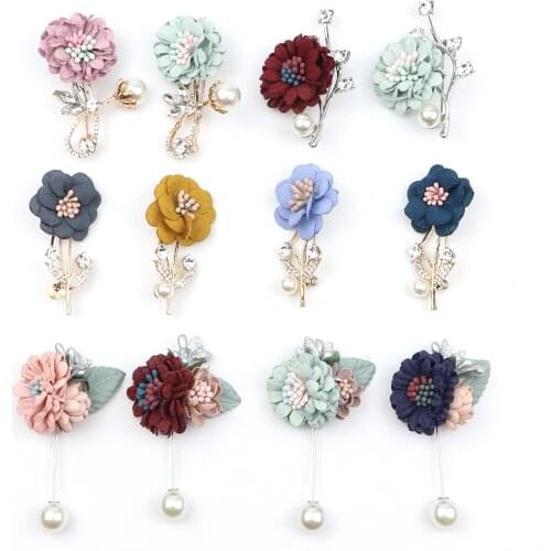 Romantic Wedding Floral Brooch Men Women Flower Corsages Colorful Jewelry Rose Breast Pin Groom Groomsmen Suit Accessory Gift