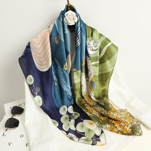 Silk Shawl Square Scarf Women Headband Fashion On The Head Wraps Neckerchief Female Hijab Hair Bands Ladies Bandana Foulard