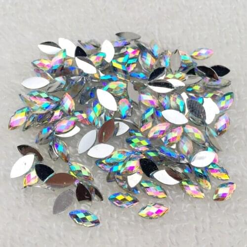 3*6mm1000pcs/pack Crystal AB Non Hotfix Nail Art Rhinestones With horse eye Flatback For Nail Art Dancing Dress And Phone Case