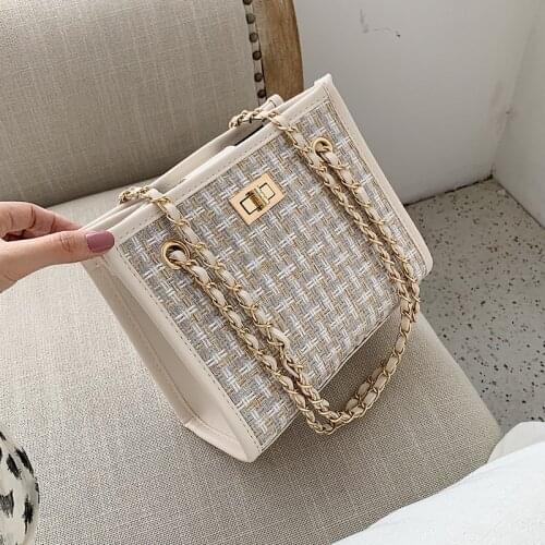 Summer fashion personality single shoulder bag new Korea ins Harajuku vintage chain simple casual female shoulder Messenger bag