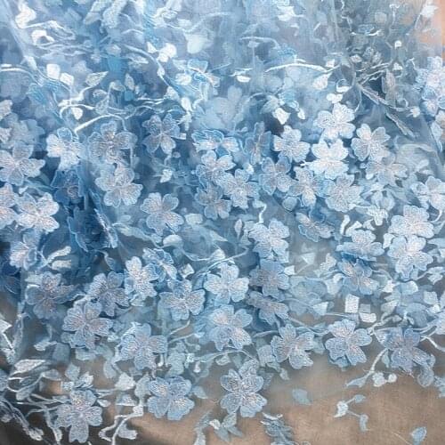 Light blue pink lace embroidery flower cloth wedding live shooting background clothing dress cloth