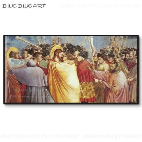 Top Artist Pure Hand-painted High Quality The Kiss of Judas Oil Painting on Canvas Impressionist Portrait Kiss of Judas Painting