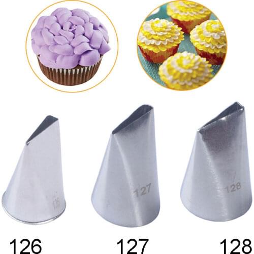 Rose Flower Petal Icing Piping Nozzle DIY Cupcake Cake Cearm Nozzles For Confectionery Pastry Baking Decoration Tip #126#127#178