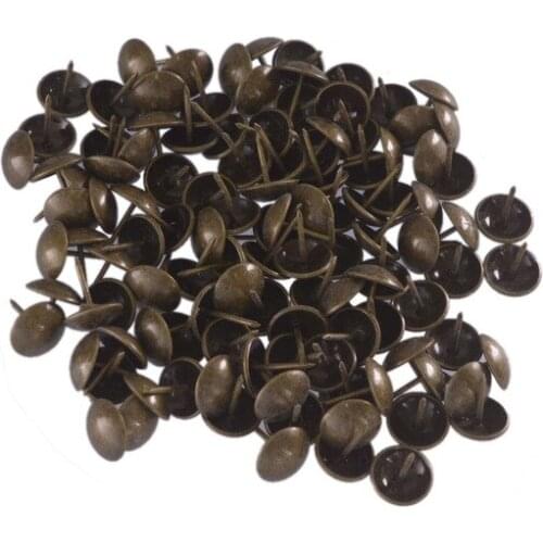Replacement 19x20mm Bronzy Antique Upholstery Nails Tacks Studs Thumb Tack Push Pins Ancient Style Furniture Fix 100PCS