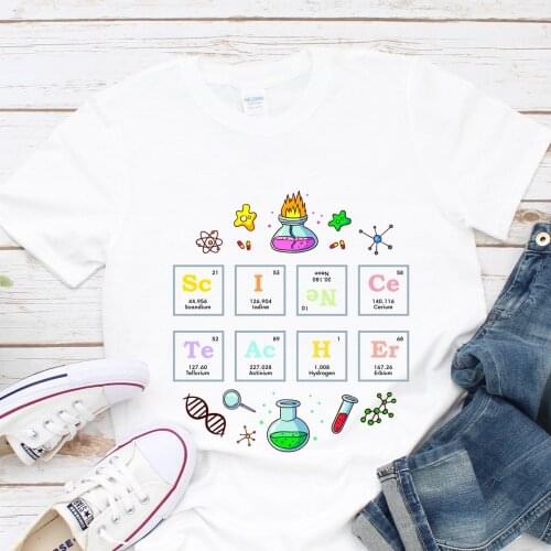 Women T-shirt Periodic Teacher Print Harajuku Top Casual Ladies Basic O-collar Short Sleeved Women T-shirt Girl,Drop Ship