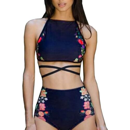 Women Bikini Set Swimwear Push-Up Padded Print Bra Swimsuit Beachwear Sexy Bathing Suit Summer Beach Wear High Waist Bikini