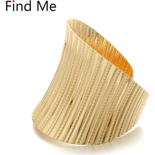 Find Me 2019 fashion Vintage Curved ethnic big Cuff Bracelet boho Statement irregular punk bracelets bangle for women Jewelry