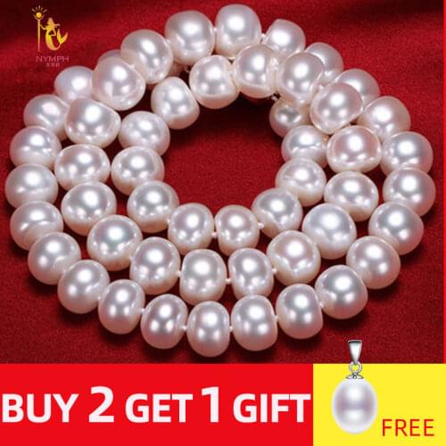 Maxi NYMPH white natural pearl jewelry Chokers Necklaces freshwater fine stone beads wedding gift for women F001