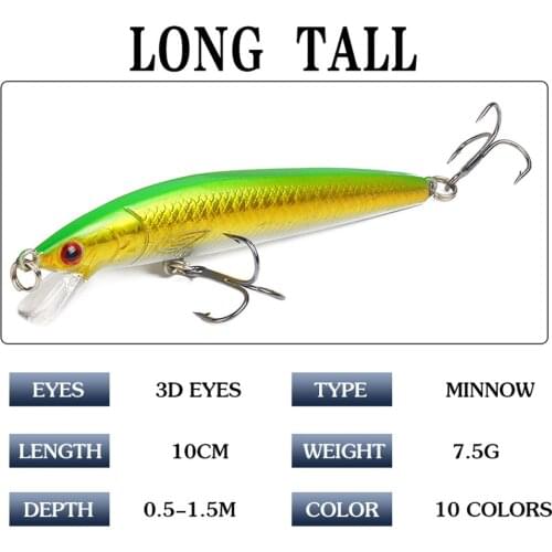 10 cm Variable sinking Fishing lures Bait Fishing lure good fish tackle create life-like swimming actions in water Fishing Lure