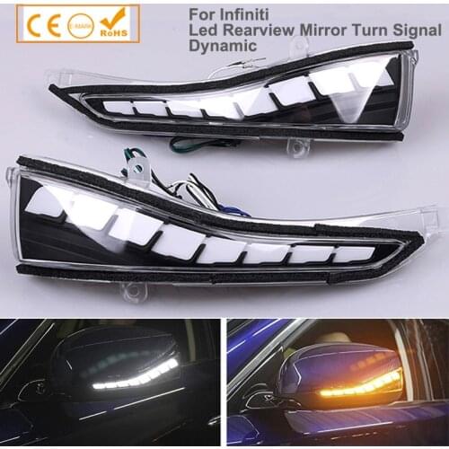 2Pcs Dynamic LED Turn Signal Light Side Mirror Puddle Courtesy Parking Lamp For Infiniti Q30 Q50 Q60 Q70 QX30 QX50 QX60 QX70