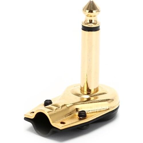 2020 6.35mm Mono Jack Right Angle Plug Flat Male Guitar Effects Pedal Connector