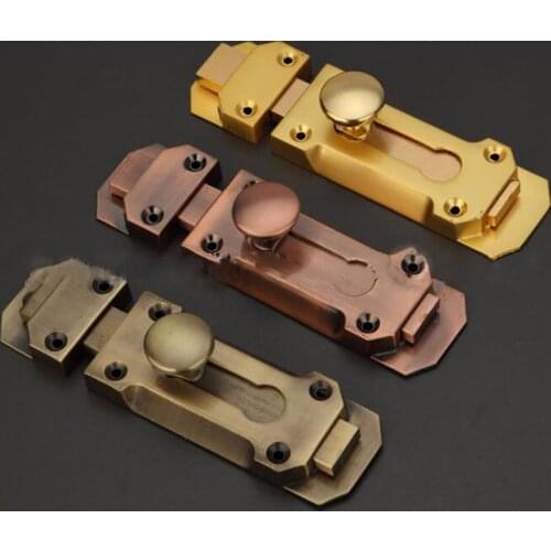 3/4/5 Inch Solid Zinc Alloy Security Dead Bolt, Antique Door Slide Latch Lock, Heavy Duty Gate Safety Sliding Bolt Latches