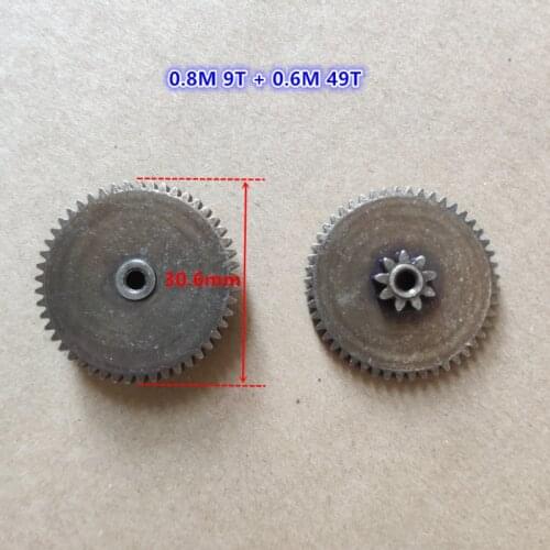 Duplex gear 0.8modulus 9teeth + 0.6modulus 49teeth gear 0.8M 9T+0.6M 49T Alloy steel gear