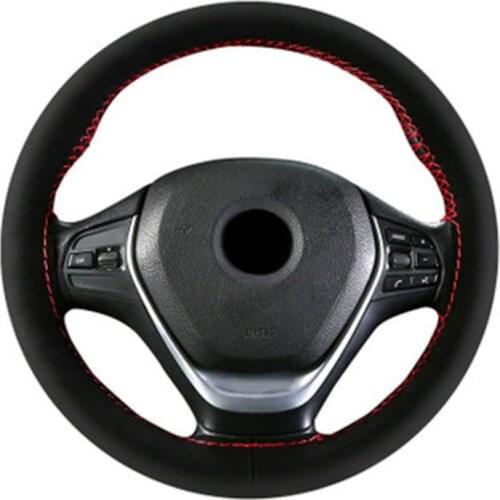 38cm Microfiber Leather Hand Sewing DIY Car Steering Wheel Cover Steering-wheel Covers For Ford Focus 2 3 Kia Smart Nissan