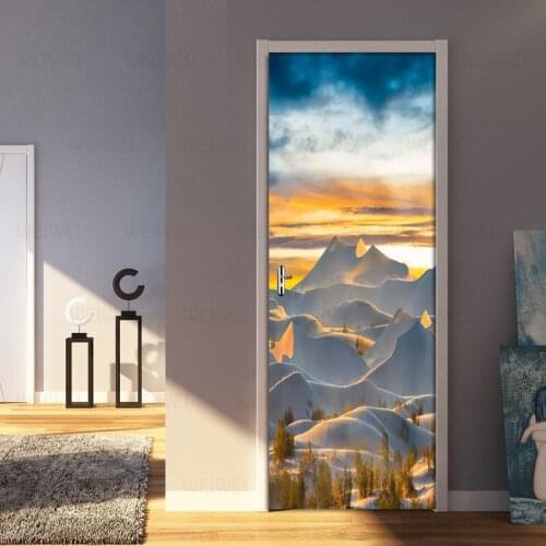 3D Desert Landscape Door Stickers Door Sticker DIY Mural Bedroom Home Decor Poster PVC Waterproof 3D Door Sticker For Decoration