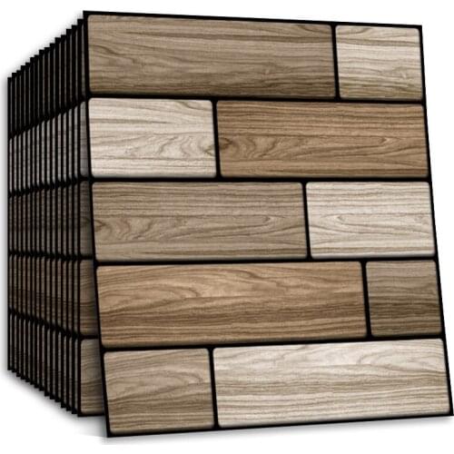 3D Wall Sticker Self-Adhesive Wall Panels Paper Waterproof Foam Wood Veins Wallpaper for Living Room TV Sticker and Home Decor