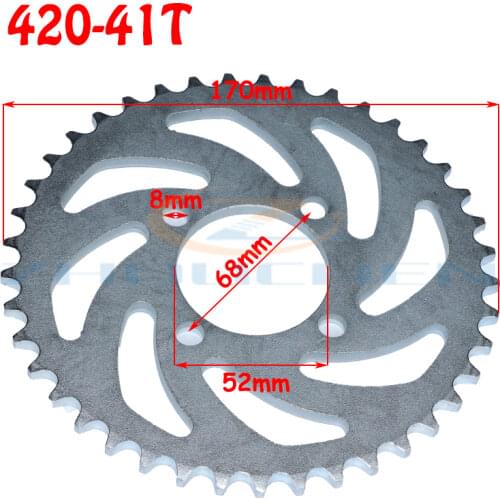 420-41T 52mm rear chain sprocket suitable for China ATV Quad Pit off-road vehicle motorcycle motorcycle moped