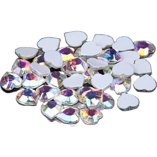 50pcs Crystal AB Glue On Glass Rhinestones For 3D Nails Art Charms Glitter Strass Stones Stickers DIY Wedding Dress Decorations