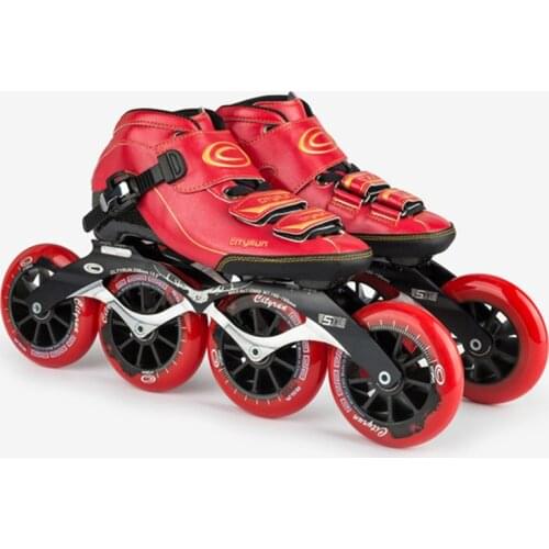6-layers Carbon Fibre CITYRUN Professional Inline Speed Skates Shoes 7000 Alloy CNC Frame 85A 110mm Skating Wheel 2017 Roller CT