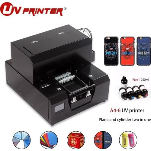 A4 automatic mobile phone protective cover printing machine 6 color high speed inkjet uv flat cylindrical printer with roller