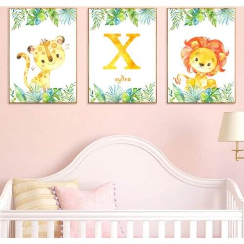 Childrens name custom diamond painting 5D cross stitch kit cartoon animal diamond embroidery boy girl room decoration art gift